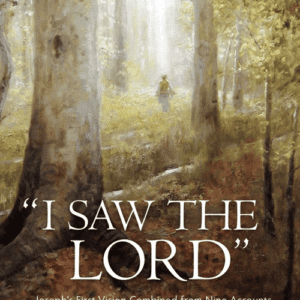 A painting of trees with the words " i saw the lord ".