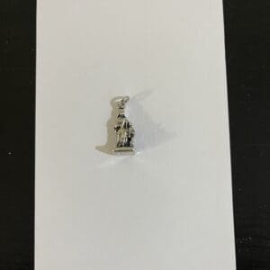 A white card with a cat on it