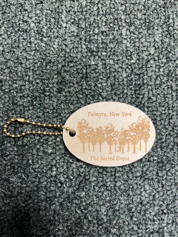 A wooden tag with the name of new york city.