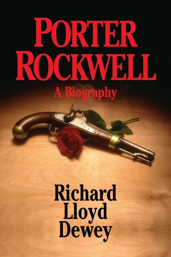 A book cover with a gun and rose on it.