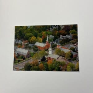 A picture of the town from above.