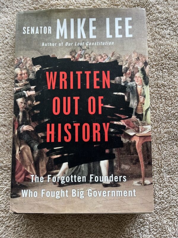 A book cover with the title written out of history.